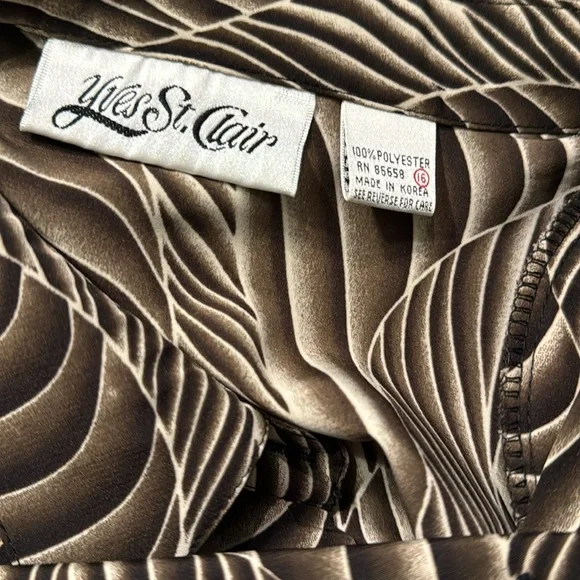 Vintage Yves St Clair artsy swirl long sleeved blouse Size 16 - Picture 6 of 6